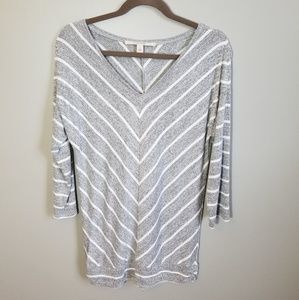41 Hawthorn Tops - 41 Hawthorn grey stripe drop sleeve top M 41 Hawthorn Tops - 41 Hawthorn grey stripe drop sleeve top M